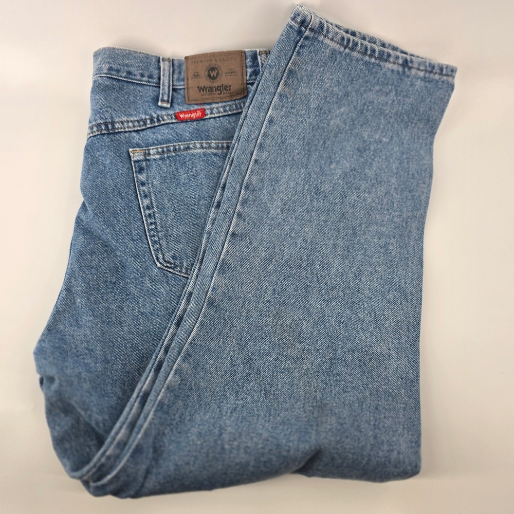 Wrangler Authentic Jeans Mens 38x29 Blue Regular Fit Straight Leg